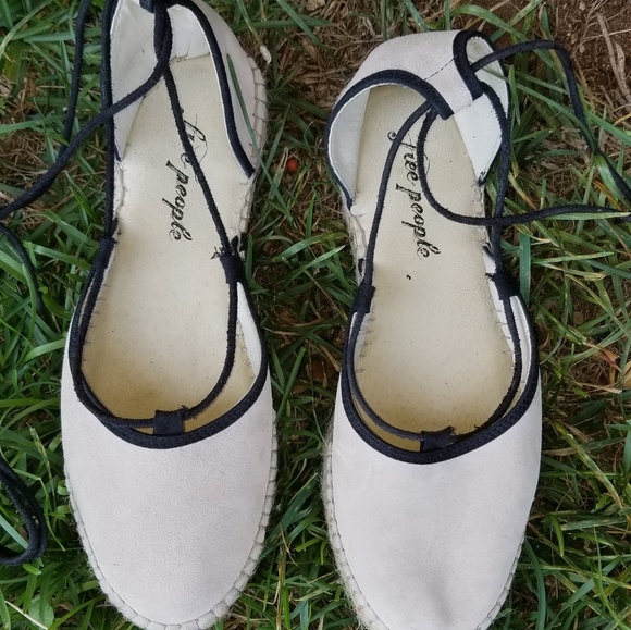 Free People Marina Tie Espadrille Size 8 Beige - Picture 6 of 8